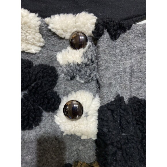 Women's Floral 3D Vintage Cropped Bomber Jacket sweater Fall Size S - Picture 5 of 8